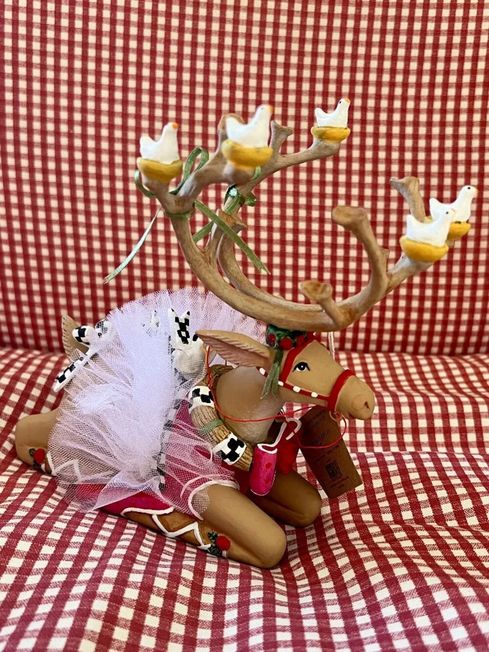 MacKenzie-Childs Patience Brewster Dash Away Sitting Dancer Reindeer Figure